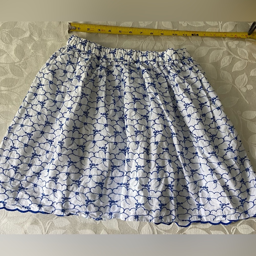 Lands end blue white skirt size 10